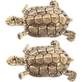 thumbnail image 1 of 2pcs Mini Brass Turtle Statue Feng Shui Lucky Tortoise Figurines for Home Decor and Tea Pet Vintage, 1 of 2