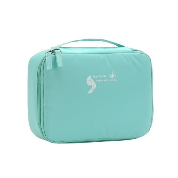 Multipurpose Toiletry Bag Ins Style Pouch Zipper Water Proof Storage bag Handbag Wash bag Cosmetic Bag GREEN
