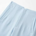 thumbnail image 5 of WTXUE Women's Pants, Slacks Women's Solid Color High Waisted Straight Leg Pants Suitable for Daily Commuting Wear Casual Lohas Time, Pantalones De Mujer, Light Blue, 5 of 7