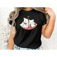 thumbnail image 2 of Cute Cats Kittens Animals Pets in Pink Umbrella Enjoying T-Shirt Graphic Design Cute Cats Kittens in Umbrella Tees Tshirt, 2 of 10
