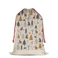 thumbnail image 3 of Christmas Bags Drawstring,Beige Christmas Forest Animal Pattern Large Xmas Christmas Gift Bags,Reusable for Xmas and New Year Party Favors and Supplies,27.6" X 19.7", 3 of 6
