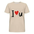 thumbnail image 3 of Jinhomg Mens Big and Tall Tee Shirts Valentine's Day Heart Graphic Casual Tops Lightweight Comfy Short Sleeve Crew Neck Holiday Tees Beige L, 3 of 4
