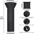 thumbnail image 2 of Patio Heater Covers with Zipper and Storage Bag Waterproof Dustproof Wind-Resistant Sunlight-Resistant Snow-Resistant Black, 2 of 7