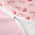 thumbnail image 4 of spefrowx Watercolor Strawberry Bow Print Twin Duvet Cover for Teens, Blush Pink Fruit Twin Bedding, Pink Reversible, 2-Piece, 1 Duvet Cover and 1 Pillowcase, 4 of 6