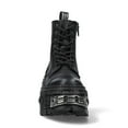 thumbnail image 4 of New Rock Boots WALL083C-S4 Unisex Metallic Black Leather Platform Gothic Boots 45, 4 of 6
