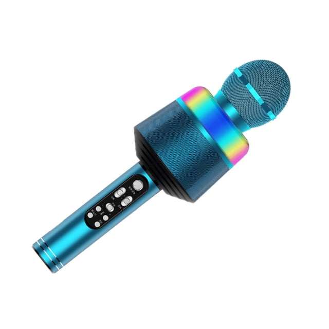 yingyy Wireless Microphone Speaker Reverberation Noise Cancelling Bass Treble KTV Player Sound Effect Mic Strong Compatibility Blue
