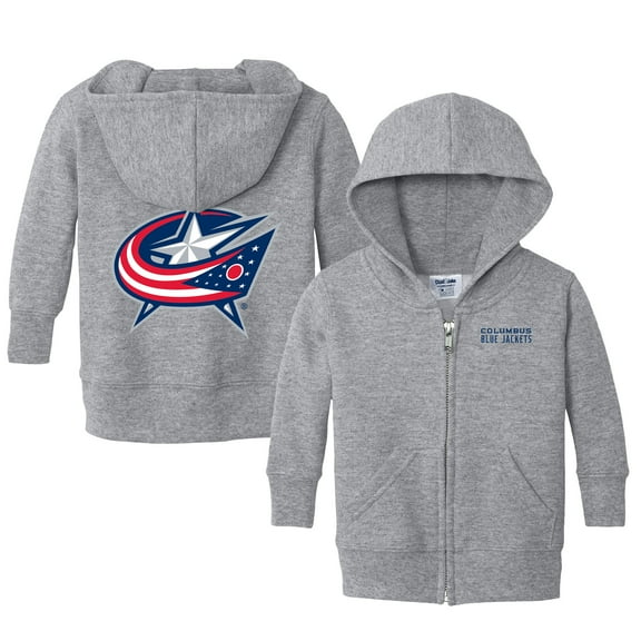 Infant Chad & Jake Heather Gray Columbus Blue Jackets Logo Full-Zip Hoodie