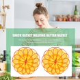 thumbnail image 2 of 3pcs Imitation Rattan Fruit Basket Natural Woven Cake Bread Tray for Serving Kitchen Counter Table 15cm, 2 of 8