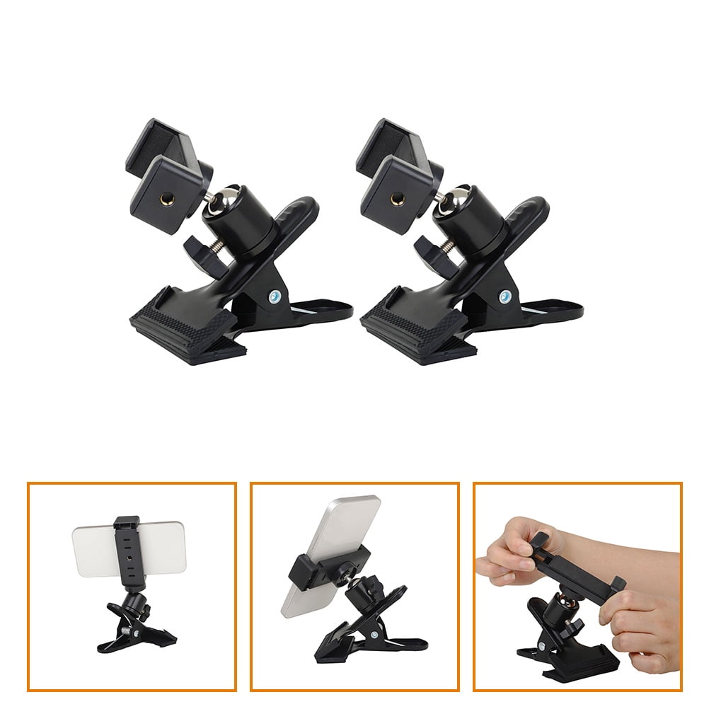 LEXSOMEO 2pcs Guitar Mobile Phone Holders Rotation Bracket Clip Phone Holding Rack for Guitar Live Video Recording