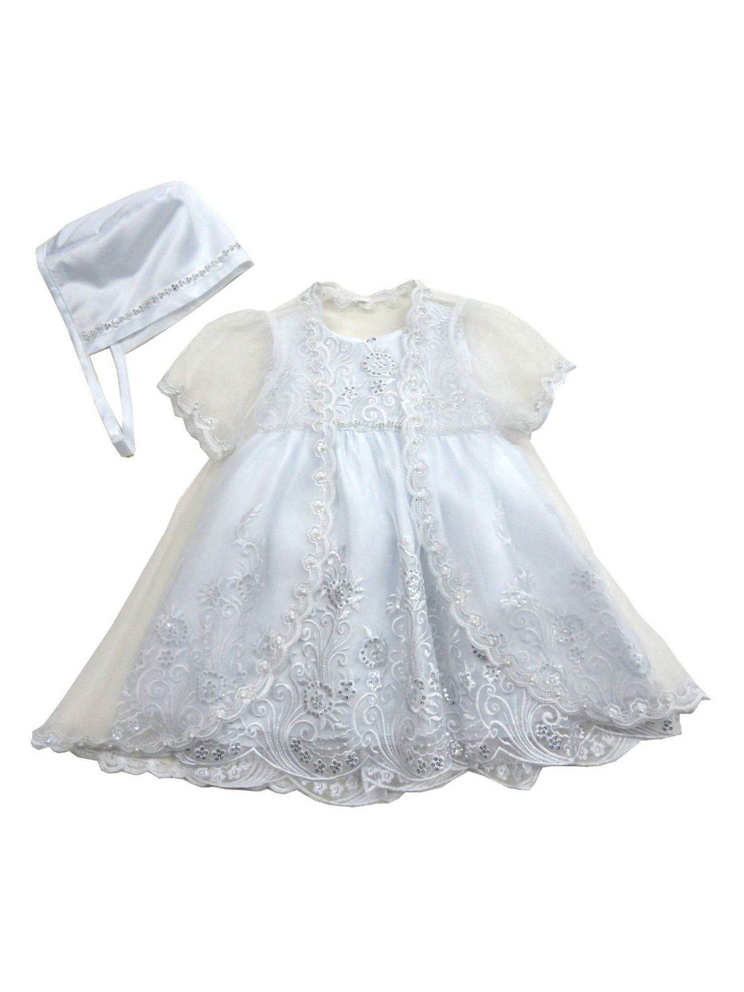 white elegance baptism dresses