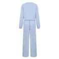 thumbnail image 6 of Scyoekwg Two Piece Outfits Women Sweatsuit Fall Outfits Short Sports Sets Long Sleeve Tops Wide Leg Pants Fashion Two Piece Set Casual Matching Outfits Tracksuit (Light Blue,L), 6 of 6