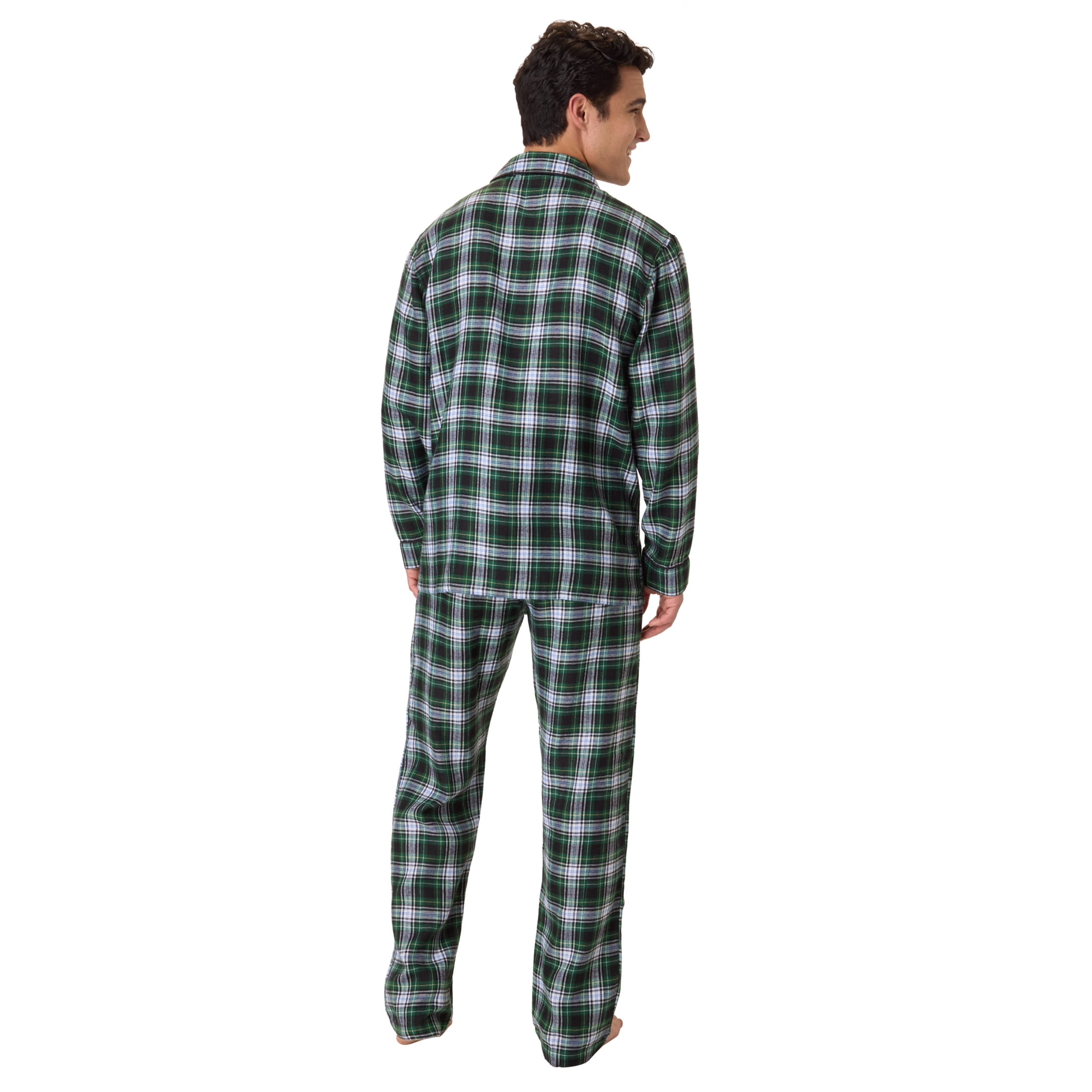 Hanes Men's Flannel Plaid Pajamas Set, 2-Piece, Sizes S-XXL, Green