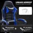 thumbnail image 2 of Ergonomic Gaming Chair with Footrest, PU Leather Video Game Chairs for Adults, Reclining Gamer Chair Office Chair with Lumbar Support, Comfortable Computer Chair for Heavy People, Blue, 2 of 7