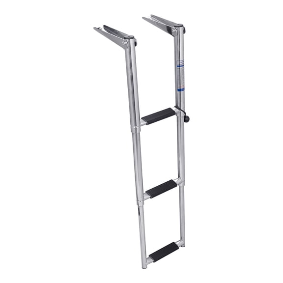 White Water B00301NRW 304 Stainless Steel Narrow Telescoping Over Platform Ladder, 3-Step