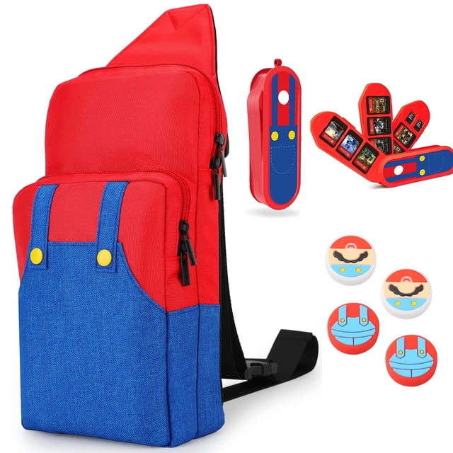 Bolsa de viaje para Nintendo Switch, OLED y Lite, con organizador para tarjetas de juego SD/TF y 4 protectores para pulgares