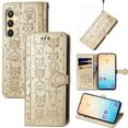 thumbnail image 3 of Funda Cartera FOXDOCK para Samsung Galaxy S25FE , Flip PU con Relieve de Gatos y Perros, Tarjetero y Soporte, 3 of 6