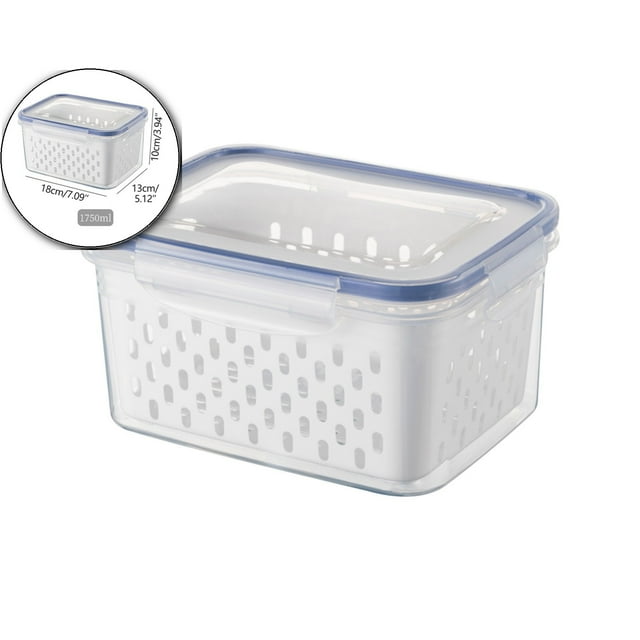 Dvruxg Fridge Produce Storage Containers, Draining Colander Bins, Stackable Fresh Food Keepers for Kitchen Organization & Refrigerator Use