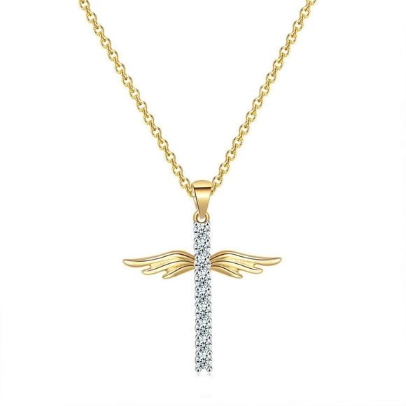 RKSTN Necklaces for Women Dichroic Electroplated Zircon Gold Pendant Angel Gold Jewelry Gifts Necklace