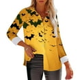 thumbnail image 5 of WFJCJPAF 2025 New Product Sexy Blouses for Women Date Night,Women's Hallowmas Printed Casual Button Shirt Long Sleeved Turndown Collar Blouse - Yellow XL, 5 of 6
