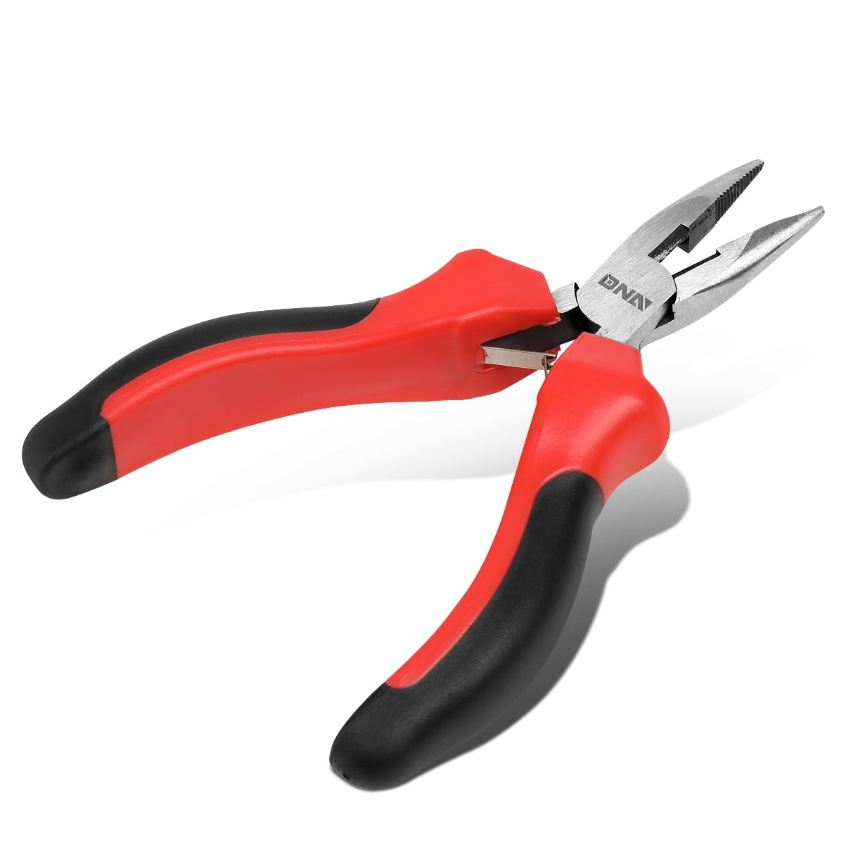 DNA Motoring TOOLS-00072 DNA MOTORING 4-3/4' Heat Treated Steel Locking Spring Mechanism Wire Cutter Nonslip Grips Needle Nose Plier