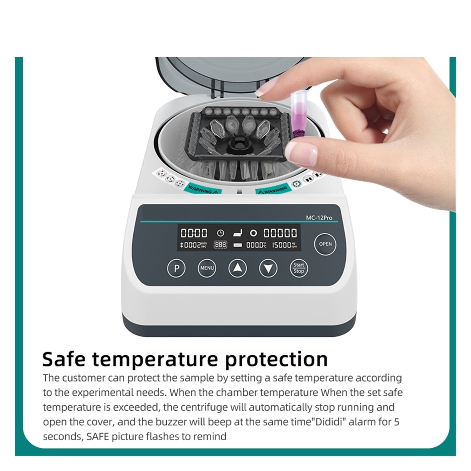 Pcr Micro Centrifuge Machine Digital High-speed Prp Plasma Centrifuge Lab 12000rpm 0.2/0.5/1.5/2ml Centrifuge Tube ,Easy to Operate