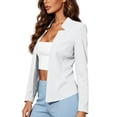 thumbnail image 6 of IUYRTFE Women's Long Sleeve Open Front Blazer with Lapel Collar Slim Fit Casual Work Jacket, 6 of 8