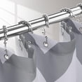 thumbnail image 4 of Shower Curtain Hooks Rings, Double Sided Shower Curtain Hooks, Stainless Steel Shower Hooks Rust Proof for Bathroom Shower Curtain Rod Curtains, Free Gliding, Silver, Set of 12, 4 of 7