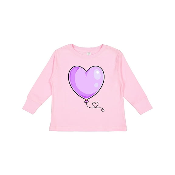 Inktastic Purple Balloon Heart Boys or Girls Long Sleeve Toddler T-Shirt