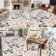 thumbnail image 5 of 5'x8' Area Rugs, Grey Pink Botanical Indoor Outdoor Area Rug for Living Room Bedroom, Rustic Country Spring Floral Summer Leaf Washable Bathroom Rugs Kitchen Floor Carpet Mats Home Decor Aesthetic, 5 of 8
