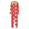 thumbnail image 6 of Penkiiy Matching Christmas Onesie Pajamas for Family, Hooded One Piece Vacation PJs, Cute Printed Holiday Loungewear L Red, 6 of 6