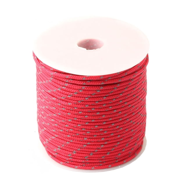 Corde de Camping Extérieure Réfléchissante 2mm 3 Brins Cordon de Parachute Lanière de Tente Multifonction, Facile à Utiliser