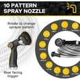 thumbnail image 5 of Metal Garden Hose Water Hose 100ft Heavy Duty Stainless Steel Water Pipe with Sprayer & Nozzle Flexible Lightweight Hose No Kink Pet Proof Hose for Yard, Outdoors, Rv, 5 of 6