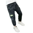 thumbnail image 4 of DXOUPM Boy Pants Loose Casual Drawstring Sweatpants Jogger Trousers with Pockets for Outdoor, 4 of 4