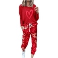 thumbnail image 2 of Womens Sweatsuits Valentines Day Love Heart Print 2 Piece Outfits Cute Long Sleeve Pullover and Jogger Pants Sets,Lounge Sets Two Piece Women Sweat Suits 2024 Clearance Sale, 2 of 6
