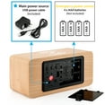 thumbnail image 2 of Wooden Wood Alarm Clock Qi Wireless Charging LED Sound Control Time Date Temperature - Wood, 2 of 5