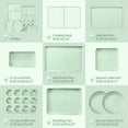thumbnail image 4 of 9-Piece Baking Pans Set Nonstick, Stackable Non Toxic Bakeware Sets with Diamond Texture, Oven Pan Set for Cooking, Includes Cookie Sheet with Rack, Cake Pan, Roasting Pan, Muffin Tin, Green, 4 of 6