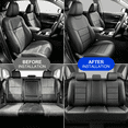 thumbnail image 6 of Fit for Mazda 3 2010-2019 Car Seat Protector,5-Seat Full Set Faux Leather Seat Covers,Airbag Compatible,Breathable,Stretch Fit,Horizontal Panel Design,Non-Slip,Black, 6 of 11