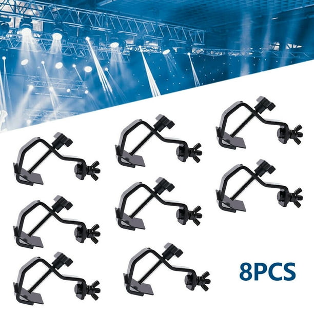 DENEST 8PCS Truss Clamps Stage Lighting Clamp Hook Iron C Clamp For Pipe 1⅜1⅝" Black