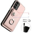 thumbnail image 7 of Designed for Samsung Galaxy A25 5G Case Wallet Credit Card Holder with Rotation Finger Ring Kickstand, Hidden Pocket Anti-Scratch PU Leather Shockproof Protective Cover for Galaxy A25 5G, Pink, 7 of 7