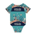 thumbnail image 5 of Balery Let's go Travel Pattern Baby Climbing Clothes Infant Bodysuit Cute Infant Bodysuit Baby Romper-6 Months, 5 of 7