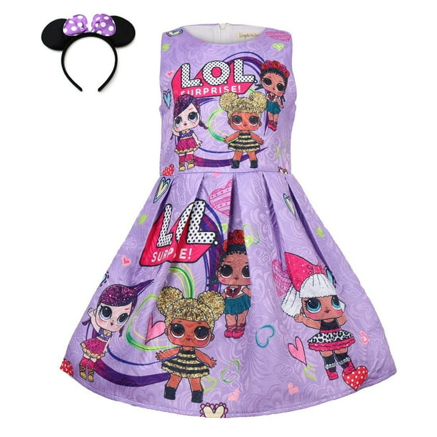 Mickey Minnie Mouse princesa vestido de dibujos animados bebé niños ropa niña Frozen Elsa chaleco vestido estampado chico algodón A-line Dress100cm Gao Jinjia LED