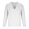 thumbnail image 6 of IROINNID Plain Long Sleeve Shirts for Men Loose Formal Solid Color Shirt Top Turndown Collar Blouse & Shirt ,White, 6 of 7