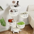 thumbnail image 2 of Thehsnt Rotatable Storage Cart, 5 Tier Circular Rotating Basket, Large Storage Rack with 360 Degree Wheels, Fruit Vegetable Shelf for Kitchen Bathroom, 2 of 12