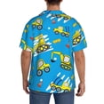 thumbnail image 3 of Uemuo Cute Car Cartoon Pattern Cotton Linen Short Sleeve Shirts,Casual Lightweight Button Down Shirts,Vacation Beach Summer Tops-, 3 of 7