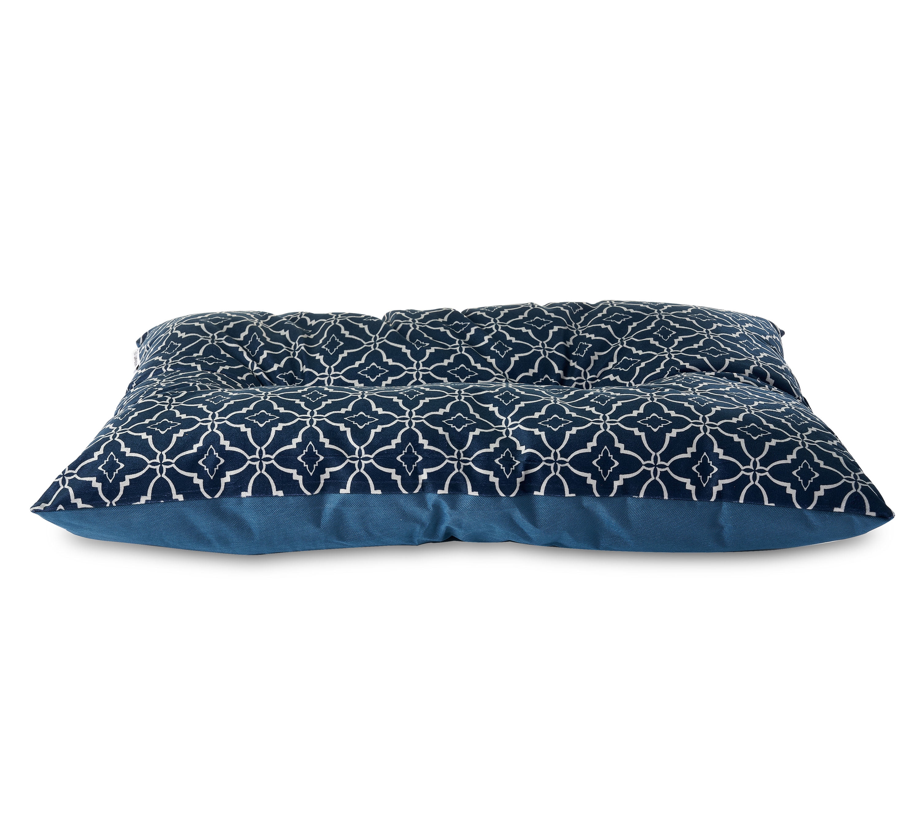Vibrant Life Tufted Plush Pet Bed, Blue Lattice, 27' x 36'
