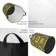 thumbnail image 4 of Daiia Sunflowers On Black And White Stripes Round Laundry Basket with Handles Thickened Waterproof Circular hamper,Dirty Clothes Storage Basket for Bedroom,Bathroom,College Dorm-Small, 4 of 8
