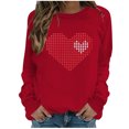 thumbnail image 2 of Qertyioot Chandail en Molleton de la Saint-Valentin pour Femmes, Hiver Col Rond Manches Longues Hauts Blouse Imprimée Régulière, 2 of 4