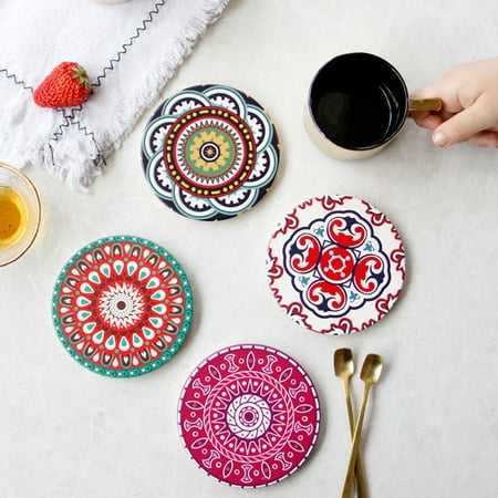 

Coaster Non-slip Heat Insulation Ceramic Printed Adiabatic Cup Mat Bedroom