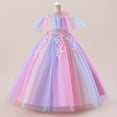thumbnail image 2 of Jamsmile Toddler Girls Dress Lace Rainbow Tutu Party Princess Pageant Gown Dresses Kids Girls Puffy Flower Tulle Maxi Dress, 2 of 9