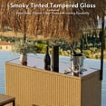 thumbnail image 6 of LAZZO 3 Pieces Outdoor Bar Set, Patio Wicker Bar Set with Height Stools and Islander Tiki Bar for Garden, Yellow, 6 of 9